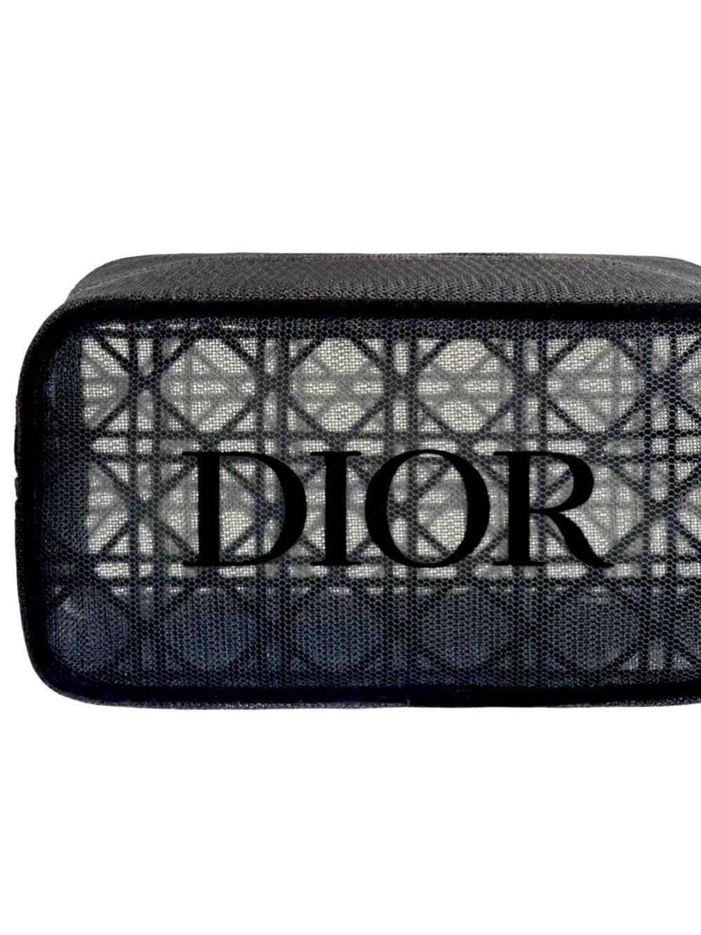 Dior Beauty Makeup Bag Mesh Black Small Pouch Gift Luxury Authentic - Picture 1 of 16